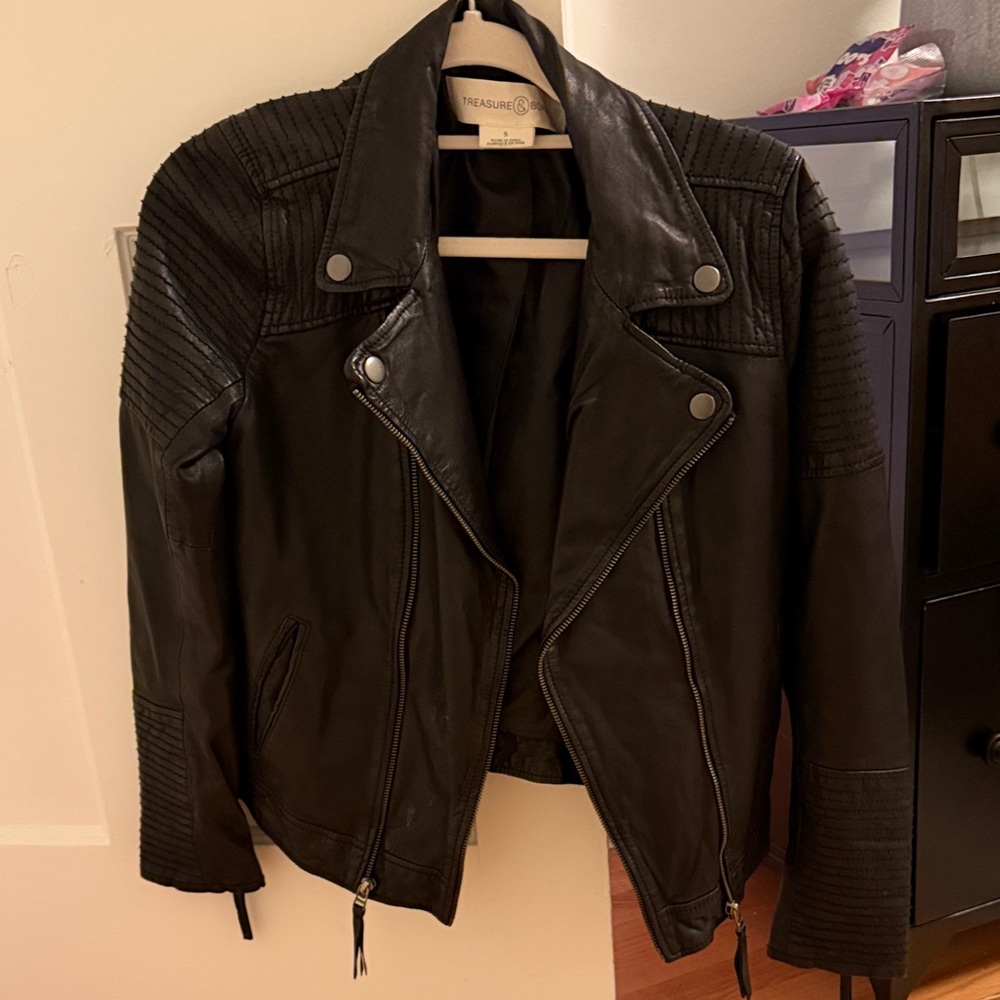 Treasure & Bond Black Leather Jacket